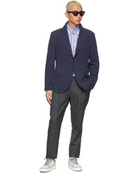 Brunello Cucinelli Blue Linen Suit Jacket