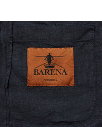 Barena Blue Slim Fit Unstructured Linen Blazer