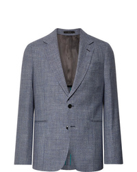 Paul Smith Navy Soho Slim Fit Puppytooth Wool Silk And Linen Blend Suit Jacket