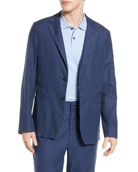 Ted Baker London Onich Solid Stretch Linen Cotton Sport Coat In Navy At Nordstrom