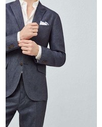 Mango Outlet Slim Fit Linen Suit Blazer