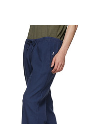 Onia Blue Linen Carter Trousers