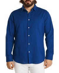 Johnny Bigg Anders Relaxed Fit Button Up Linen Cotton Shirt In Royal At Nordstrom