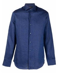 Zegna Cutaway Collar Button Up Shirt
