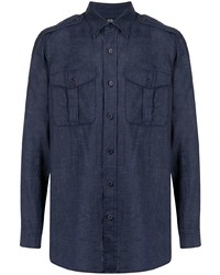 Man On The Boon. Pocketed Linen Shirt