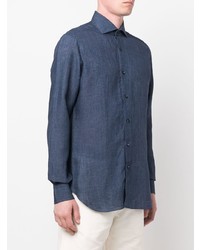 Barba Pointed Collar Button Up Shirt