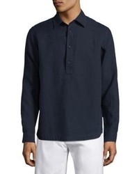 Orlebar Brown Long Sleeves Linen Polo Shirt