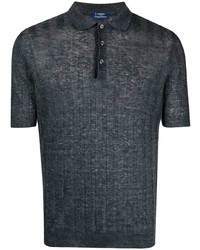 Barba Ribbed Knit Polo Shirt