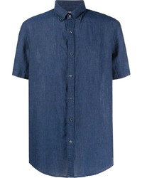 Michael Kors Michl Kors Button Up Short Sleeved Linen Shirt