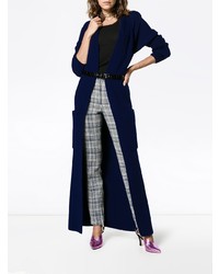 Haider Ackermann Blue Ribbed Long Knitted Cardigan