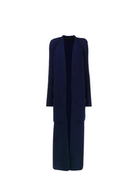 Haider Ackermann Blue Ribbed Long Knitted Cardigan