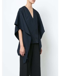 DELPOZO Draped Sleeve Fitted Blouse