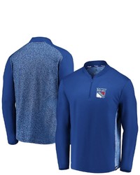 FANATICS Branded Blue New York Rangers Iconic Clutch Quarter Zip Jacket At Nordstrom