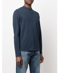 Zanone Button Front Long Sleeved T Shirt