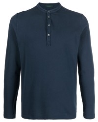 Zanone Button Front Long Sleeved T Shirt
