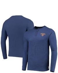 Junk Food Navy Chicago Bears Thermal Henley Long Sleeve T Shirt