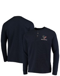 Dunbrooke Navy Houston Texans Logo Maverick Thermal Henley Long Sleeve T Shirt