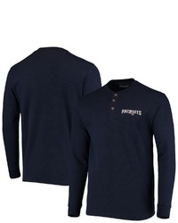 Dunbrooke Navy New England Patriots Logo Maverick Thermal Henley Long Sleeve T Shirt