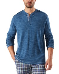 Tommy Bahama Oahu Shores Long Sleeve Henley In Bering Blue At Nordstrom