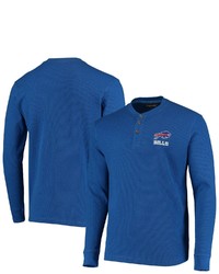 Dunbrooke Royal Buffalo Bills Logo Maverick Thermal Henley Long Sleeve T Shirt