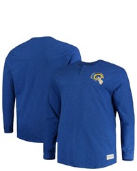 Mitchell & Ness Royal Los Angeles Rams Big Tall First Round Pick Long Sleeve Henley T Shirt