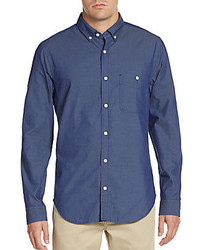 7 For All Mankind Micro Grid Cotton Sportshirt