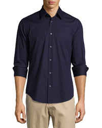 Vince Basic Long Sleeve Woven Shirt Navy