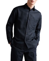 Ted Baker London Belvue Button Up Shirt In Navy At Nordstrom
