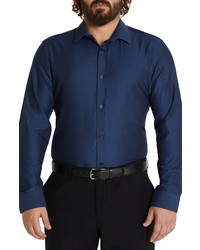 Johnny Bigg Boston Textured Button Up Shirt In Navy At Nordstrom