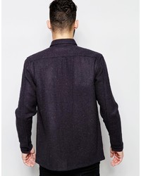 Asos Brand Harris Tweed Overshirt In Long Sleeve With Pockets