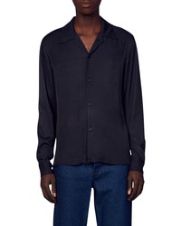 Sandro Button Up Shirt In Navy Blue At Nordstrom