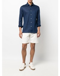 Kiton Chest Pocket Linen Blend Shirt