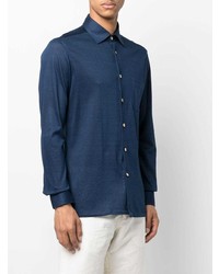 Kiton Chest Pocket Linen Blend Shirt