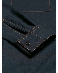 Marni Contrast Stitch Pointed Collar Shirt