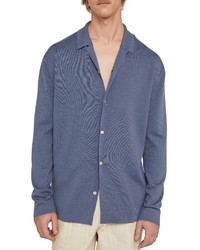Agnona Cotton Silk Knit Button Up Shirt In Jeans At Nordstrom
