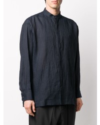 Issey Miyake Men Crinkled Mandarin Collar Shirt