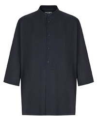 Dolce & Gabbana Cropped Sleeve Collarless Shirt