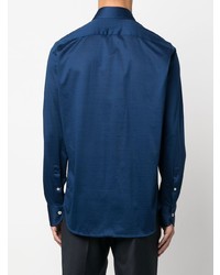 Canali Cutaway Collar Cotton Jersey Shirt