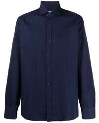 Barba Cutaway Collar Cotton Shirt