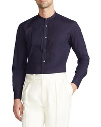 Ralph Lauren Purple Label Dane Pleated Bib Tuxedo Shirt In Classic Chairman Navy At Nordstrom