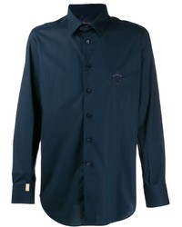 Billionaire Embroidered Crest Button Up Shirt