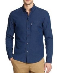 Façonnable F Faconnable Solid Woven Sportshirt