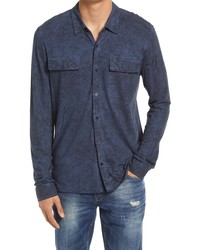 John Varvatos Fenway Cotton Blend Button Up Shirt In Twilight Blue At Nordstrom