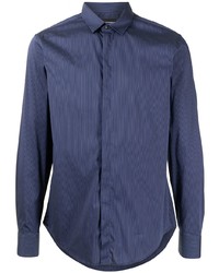 Emporio Armani Fine Stripe Print Cotton Shirt
