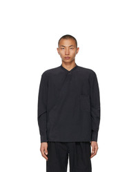 Lemaire Grey Silk Wrapover Shirt