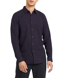 Theory Irving Gingham Slim Fit Overdyed Gingham Button Up Shirt