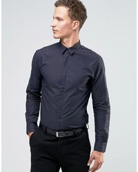 Jack and Jones Jack Jones Slim Premium Long Sleeve Smart Shirt In Mini Dot