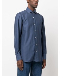 Finamore 1925 Napoli Long Sleeve Cotton Blend Shirt