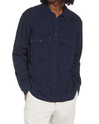 Closed Long Sleeve Pique Polo In Dark Blue At Nordstrom