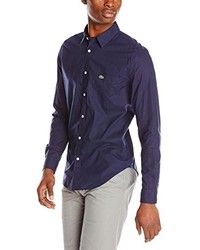 Lacoste Long Sleeve Poplin Solid Woven Shirt
